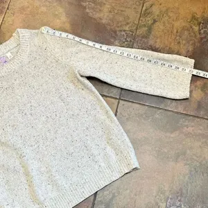 NWT Francesca’s Alya Heather Oat Crew Neck Sweater Button Sleeves Small thumbnail 6