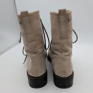 Stuart Weitzman Taupe Suede Lace Up Combat Boots WW26383 Womens 8.5M‎ Spain thumbnail 5