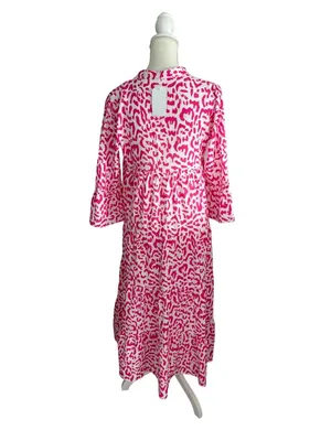 MADE WITH LOVE Pink White Animal Print Maxi Dress Size Small NEW NWT thumbnail 7