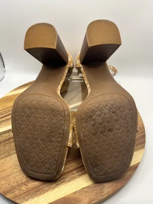 Kelly & Katie Floral Cork Daisy Flower Block Heel Sandlal Size 9M EUC thumbnail 5