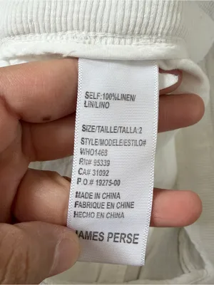 Standard James Perse Women’s 100% Linen Pants Drawstring Minimalist White 2/US 6 thumbnail 8