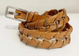 3.1 PHILLIP LIM Braided Leather Belt in‎ Tan thumbnail 1