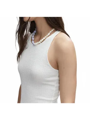 Mango Textured Dress with Opening Back Slit Lia Off White NWT Size 6 / Medium thumbnail 4