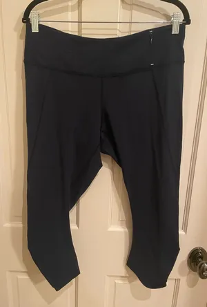 Calia by Carrie Navy Capri Ruched Leggings thumbnail 1