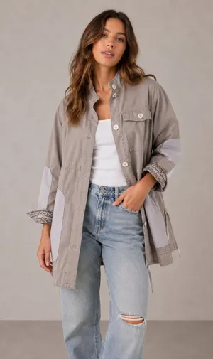 Free People We the Free Apollo Distressed Utility Jacket Size Small thumbnail 1