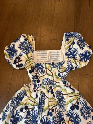 Anthropologie Puff-Sleeve Babydoll Mini Dress Size Large - C11-693 thumbnail 4