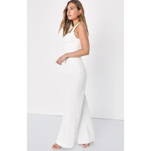 NWT Lulus Enticing Endeavors White Two-Piece Jumpsuit Wedding Classy Elegant XS thumbnail 5