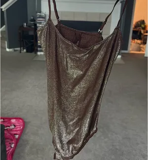 Skims brown glitter bodysuit thumbnail 3