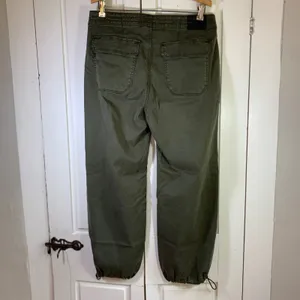 Paige Mayslie Utility Jogger Pants‎ Olive Green Lyocell Drawstring Hem Womens 30 thumbnail 2