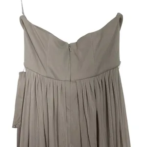 David's Bridal One Shoulder Strap Beige Maxi Dress Size 4 thumbnail 11
