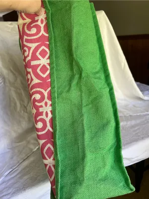 Masters Pink & Green Patterned Tote Bag with Yellow Logo thumbnail 10