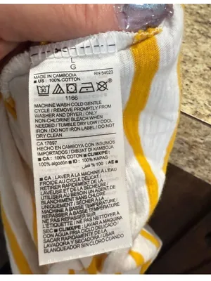 Old Navy White and Yellow Striped Short Sleeve Tee — Casual Crewneck thumbnail 6