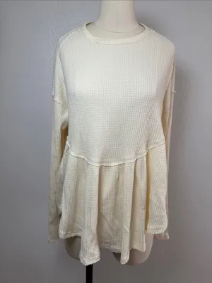 NWOT We the free oh my babydoll thermal top size XS thumbnail 2