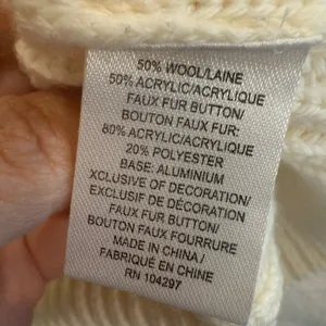 MILLY Pom Pom‎ Sleeve Ribbed Knit Sweater in Ivory size XS thumbnail 5
