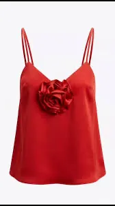 Red silk tank Size M thumbnail 2