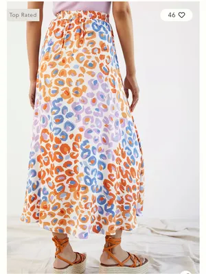 Anthropologie Farm Rio Vibrance Maxi Skirt Multicolor Leopard-Print Size XL thumbnail 11