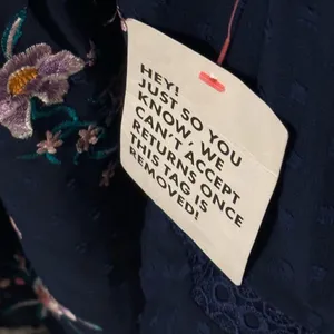 ASOS DESIGN High Neck Floral Embroidered Midi Dress Lace Trim Navy 6 NEW thumbnail 6