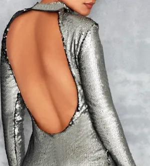 House Of CB Starlight Silver Sequin Back Dress thumbnail 5