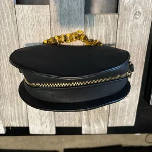 Anthropologie Women's Round‎ Black Chain Shoulder Bag thumbnail 5