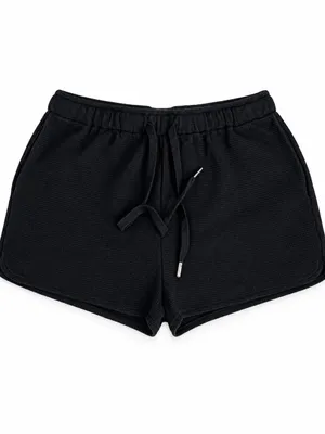 Black Waffle Knit Lounge Sleep Shorts Size Small thumbnail 2