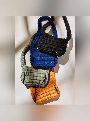 NWT Free People FP Movement Quilted Baby Carryall Sling Bag light papaya orange thumbnail 7