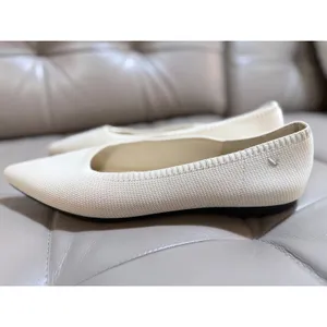 Vivaia Ballet Flats Aria 5.0 Pointed Toe Cream Ivory Knit Shoes Womens 43 thumbnail 6