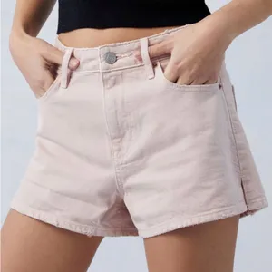PacSun Light Pink High-Rise Denim Shorts thumbnail 1