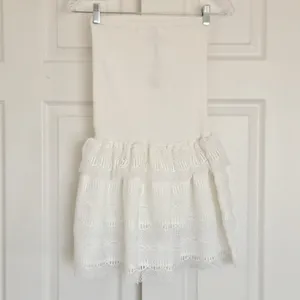 BTB Los Angeles White Smocked Strapless Lace Tiered‎ Mini Dress Women Size M NEW thumbnail 6