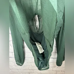 Abercrombie & Fitch puff sleeve blouse,‎ deep green sheer women’s size small thumbnail 5