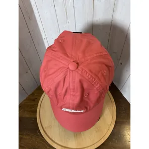 Titleist Golf Hat Cap Coral Adult Adjustable Unisex‎ 100% Cotton Small Logo Euc thumbnail 6