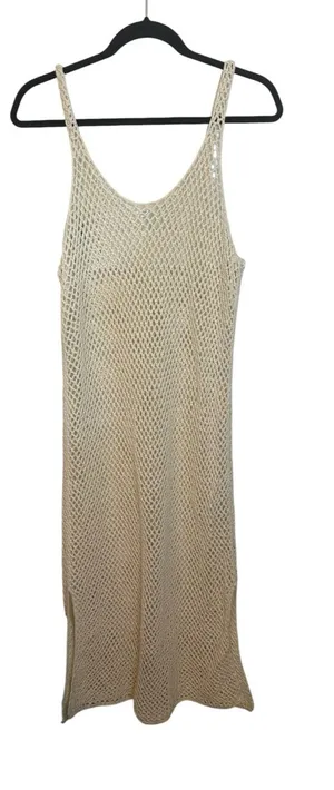 Aerie Beige Crochet Maxi Swim Cover Dress thumbnail 1