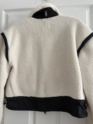 Free People Fleece Jacket XS Ivory & Black thumbnail 4