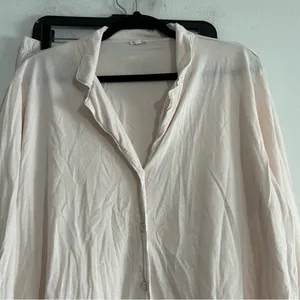 Skin Organic Pima Cotton Long Pajama Set Pink Size 4 XL thumbnail 7