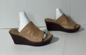 b.o.c. Leather Wedge Slide Sandals women size 8 M thumbnail 1