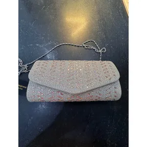 dmargeaux New York Champagne Rhinestone Chevron Evening Clutch Bag AZ4824A NEW thumbnail 3