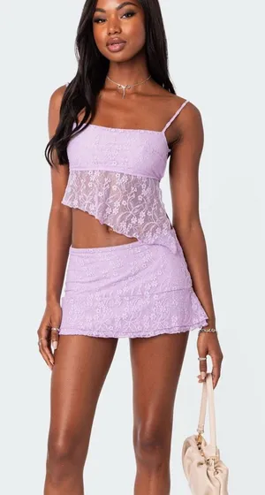 Edikted Lyra Lace Mini Skirt M NWT thumbnail 1