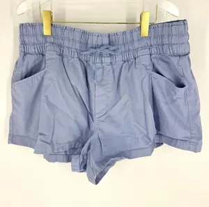 Aerie Womens XL Periwinkle Blue Smocked Drawstring Cotton Lounge Shorts‎ Pockets thumbnail 1