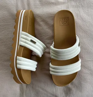 Reef Kaia 2-Bar Platform Slide Sandals White/Tan - Size 7 thumbnail 1