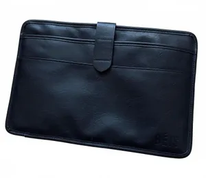 Beis Padded Faux Leather Laptop Case Sleeve Insert Travel Folio Black 15"x10" thumbnail 1