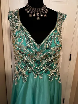 Tiffany Designs Elegant fancy maxi prom dress thumbnail 2