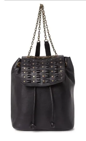 Frye Jade Studded‎ Leather Backpack, ADJUSTABLE Chain/Leather Strap, Black, NWT thumbnail 1