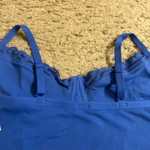 Aerie Blue Superchill Seamless Lace Trim Corset Tank Top Bralette - size XL thumbnail 3