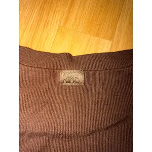 Foxy Kind Oversized Boyfriend Ribbed Tee Brown Short Sleeve Crew Neck Top S/M thumbnail 6