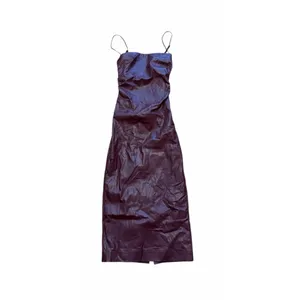 HOUSE OF CB Jalena Wine Jalena Lace-Up Back Faux Leather Cocktail Dress XS NYE thumbnail 5