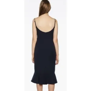 Bardot Kristen Peplum Cocktail Dress Black Spaghetti Strap Fit Flare Size 12 thumbnail 2