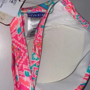 NWT Coco Rave 36B/C halter push-up bikini top bright ruched‎ hot pink orange thumbnail 5
