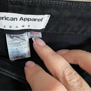 American Apparel Made in the USA Black High‎ Rise Skinny Denim Jeans thumbnail 6
