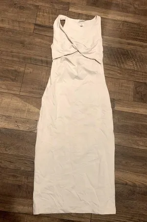 Aritzia babaton Cream mantle cut out midi contour cream dress spring $98 party M thumbnail 3