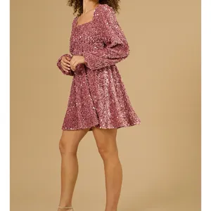 NEW Altar’d State Pink Sequin Holiday Dress Plus Size Medium NWT thumbnail 2