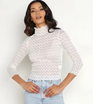 For Love & Lemons Tracy White Lace Blouse thumbnail 1